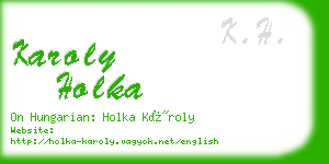 karoly holka business card